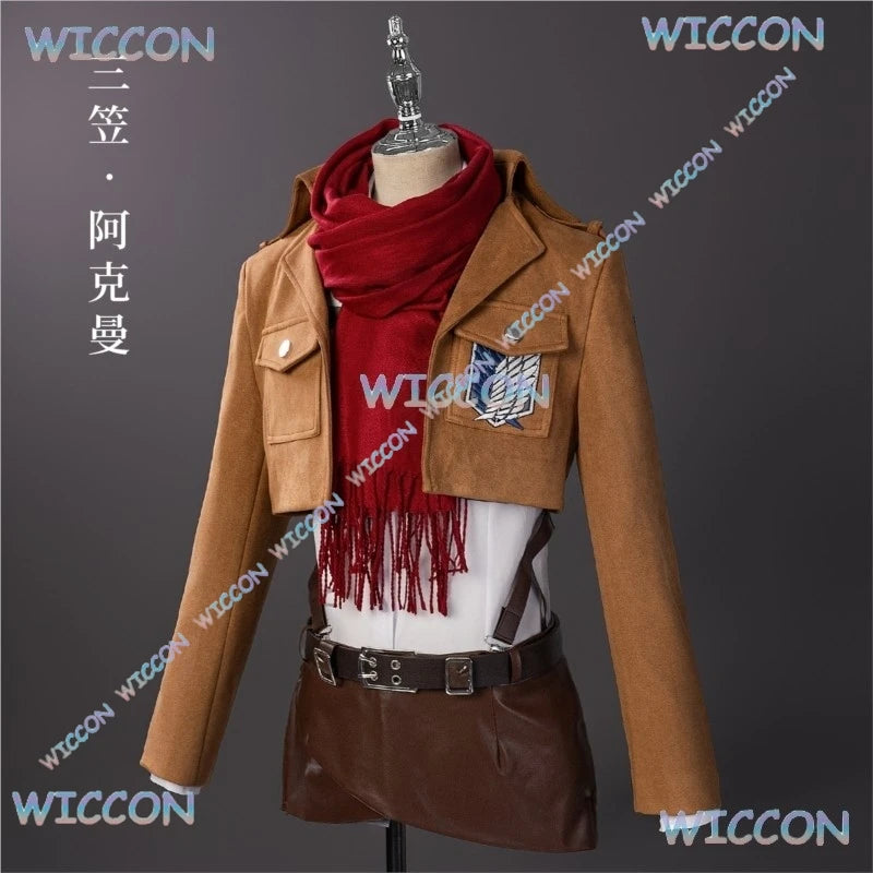 Anime Attack Cos On Titan Eren Jaeger Mikasa·Ackerman Cosplay Armin Arlert Hange Zoe Costume Survey Corps Full Set Women Men Cos