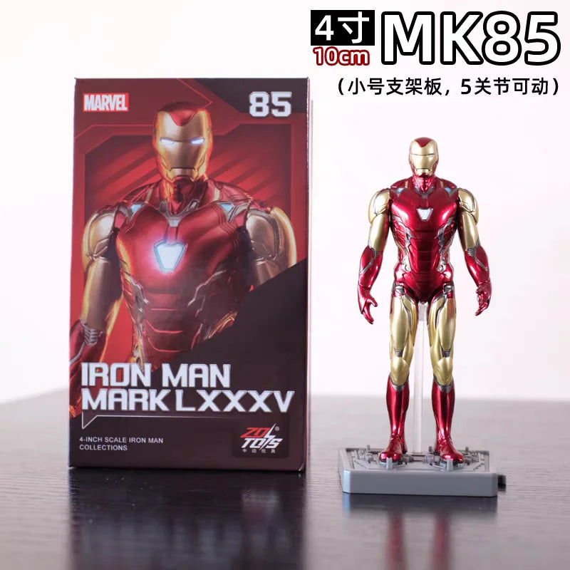 ZDTDS Original Iron Man 4 Inch MK42 MK43 MK45 MK46 MK50 MK85 Mark Action Figure Marvel Legend Avengers Tony Stark Toy Model Gift