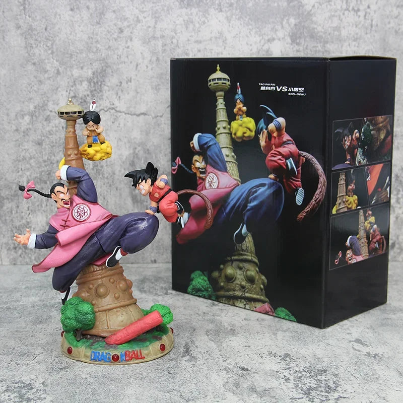 28cm Dragon Ball Anime Figures Goku Figurine Tao Pai Pai Vs Son Goku Series Karin Tower Action Figures Collectible Ornament Toys