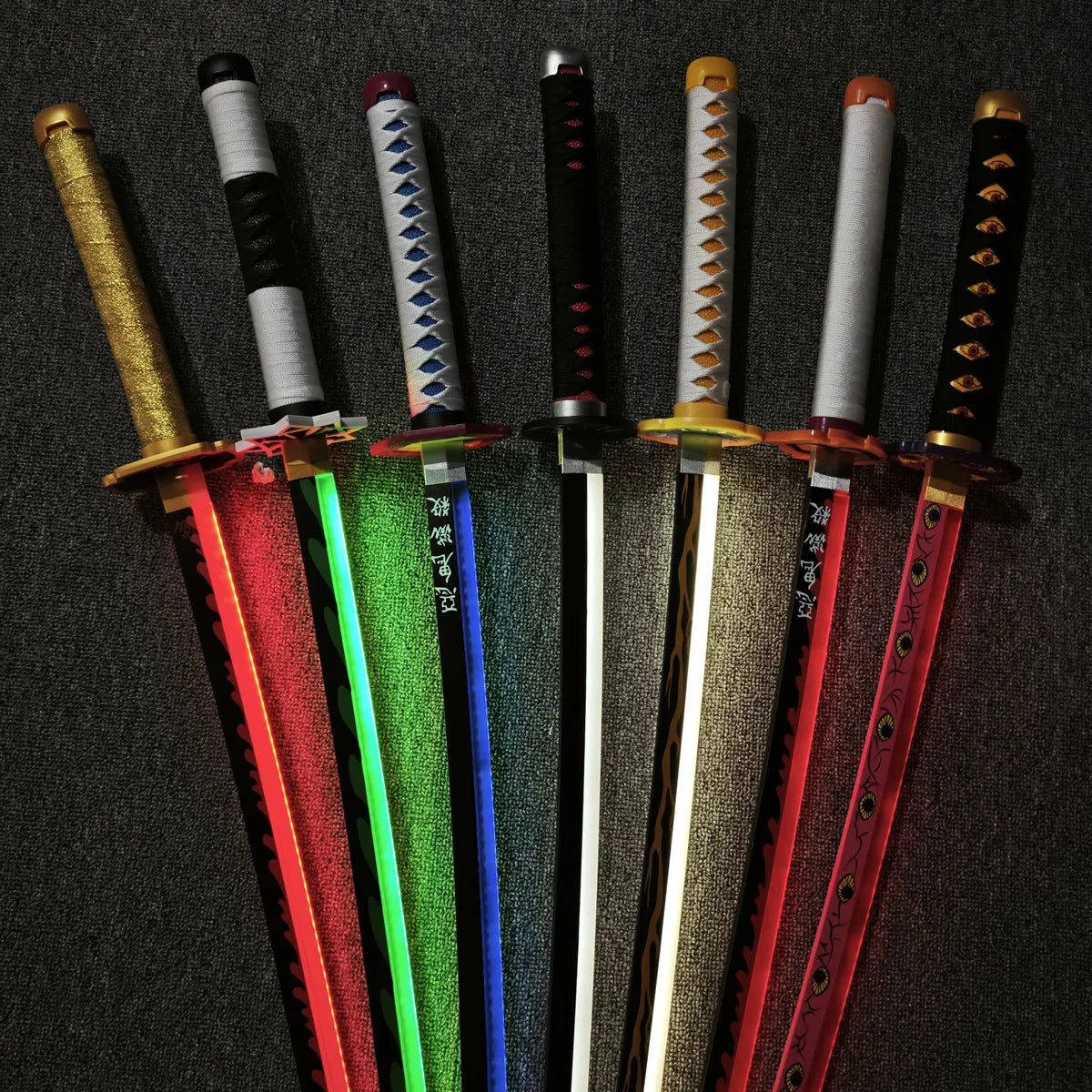 LED Light Demon Slayer Katana Luminous Sword Tomioka Giyuu Anime Cosplay Prop Knife Real Japanese Katana Samurai Lightsabre Toy