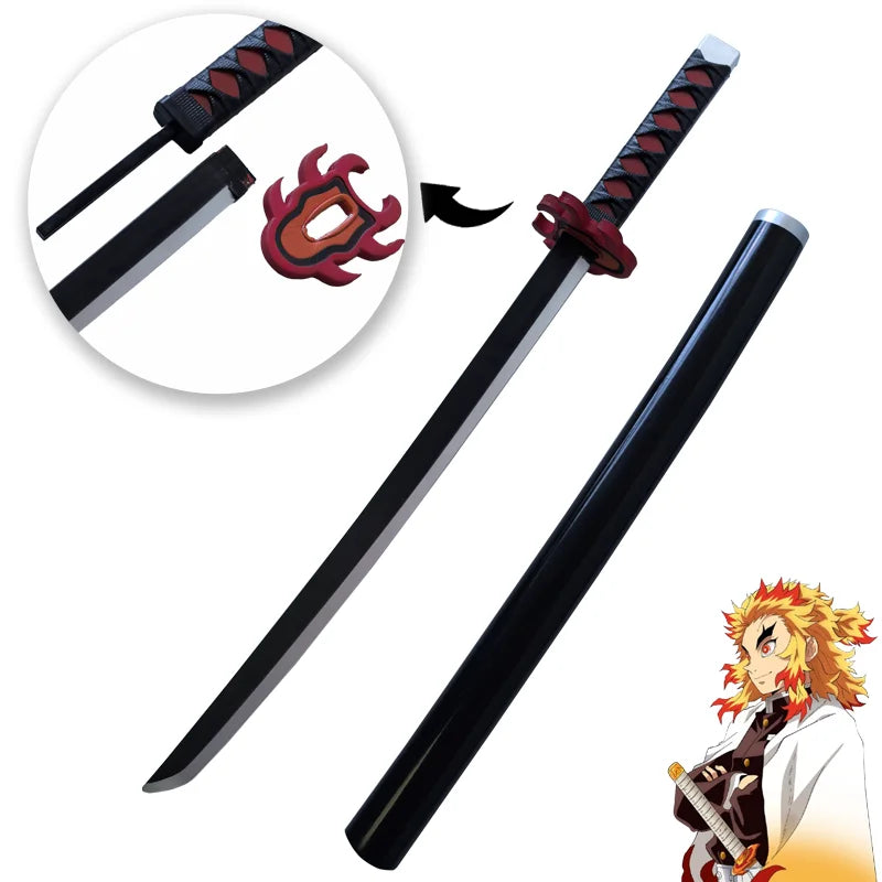 Kochou Shinobu Katana Anime Assembled Sword Cosplay Props Orange Rengoku Kyoujurou Kyoujurou Tanjirou Swords 72cm