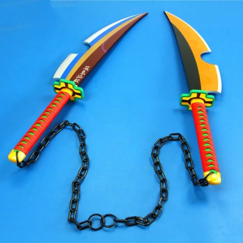 31in Demon Slayer Uzui Tengen Katana Anime Kimetsu No Yaiba Blade Sword Cosplay Prop Real Japanese Katana Samurai Sabre Toy Gift