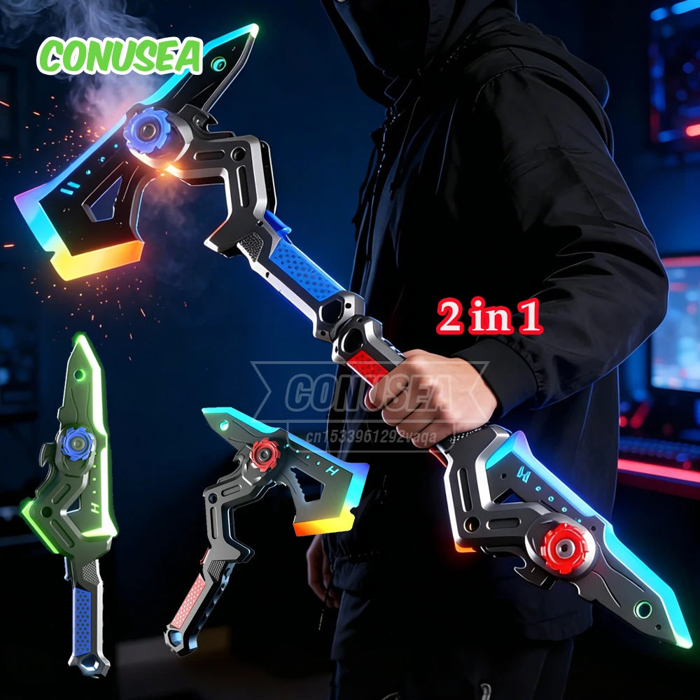 Lightsaber Toy AXE Light Stick 2 in 1 Sword Toys Lightstick Cosplay Role-Play Games Kids Gifts Cool Toy for Adult Children Boys