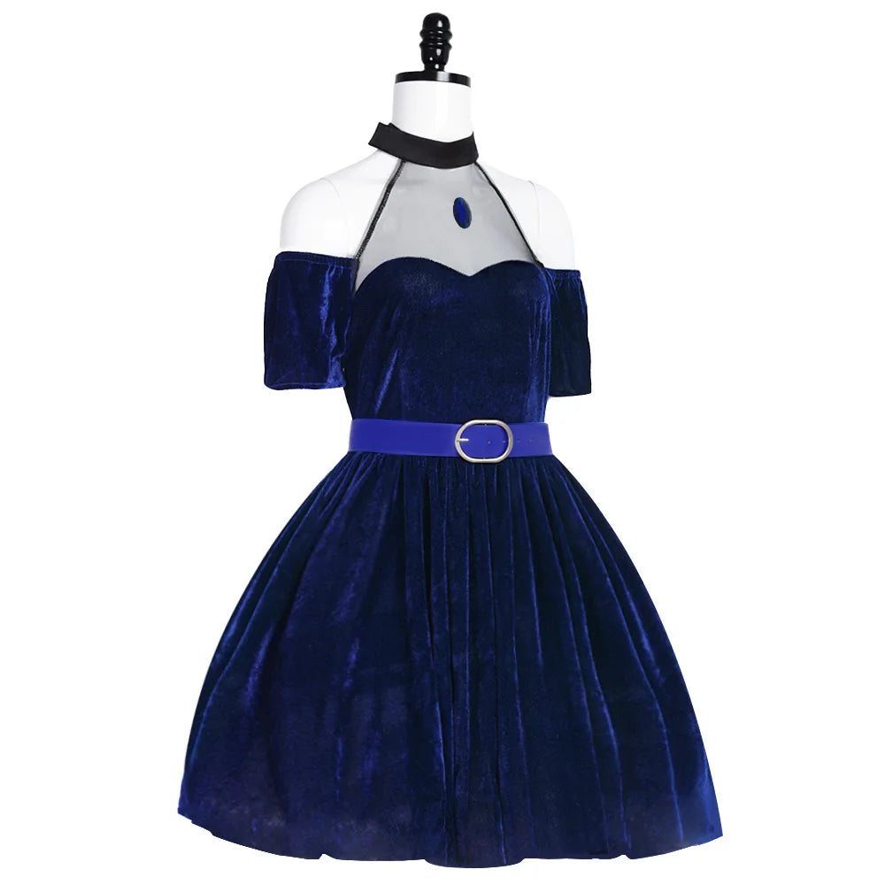 Anime Alien Stage Cosplay Wig Dress Belt Gloves Mizi Clematis Style Dress Halloween Carnival Character Role Play Stage Outfit
