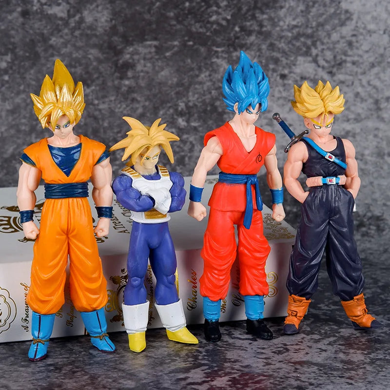8Pcs/Set Anime Dragon Ball Z Son Goku Trunks Beerus Majin Buu Action Figure Vegeta Piccolo Son Gohan Super Saiyan Model Doll