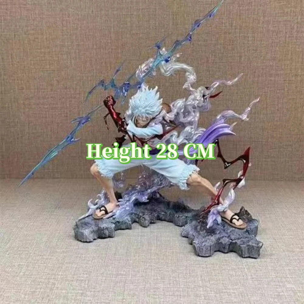 28cm/11.02in One Piece Anime Wink Studio Small Thunderbolt Nika Luffy Figures Pvc Statue Desktop Ornamen Collection Statue Model