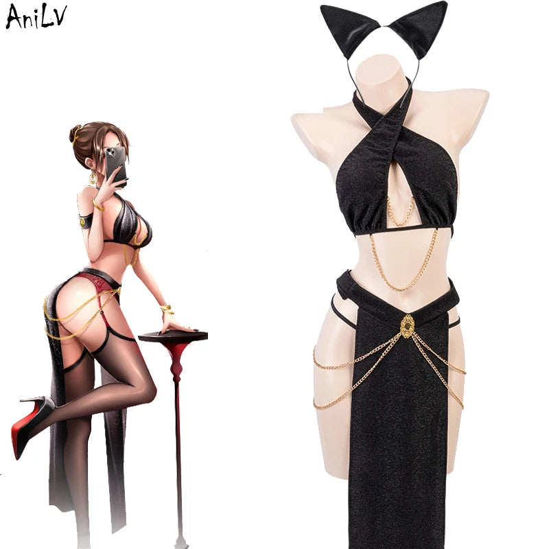 AniLV 2023 Women Movie Egypt Queen Uniform Costume Girl Anime Chain Skirt Outfits Costumes Cosplay
