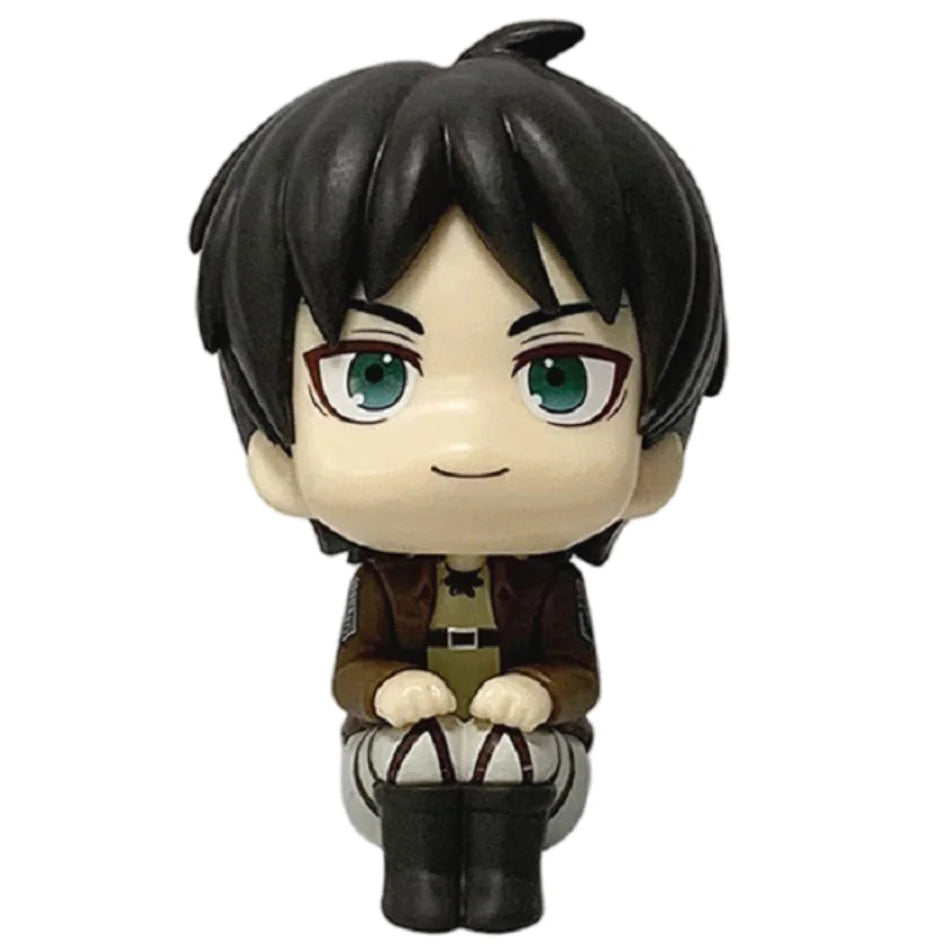 10cm Anime Attack on Titan Figure Look Up Levi Ackerman Action Figures Q Version Eren Jaeger Figurine PVC Collection Model Toys