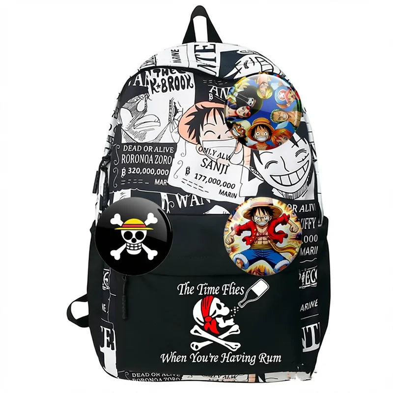 One Piece Anime Backpack Cartoon Luffy Printed Schoolbag Man Fashion Unisex Backpacks Travel Bag for Students Teens Laptop Bags