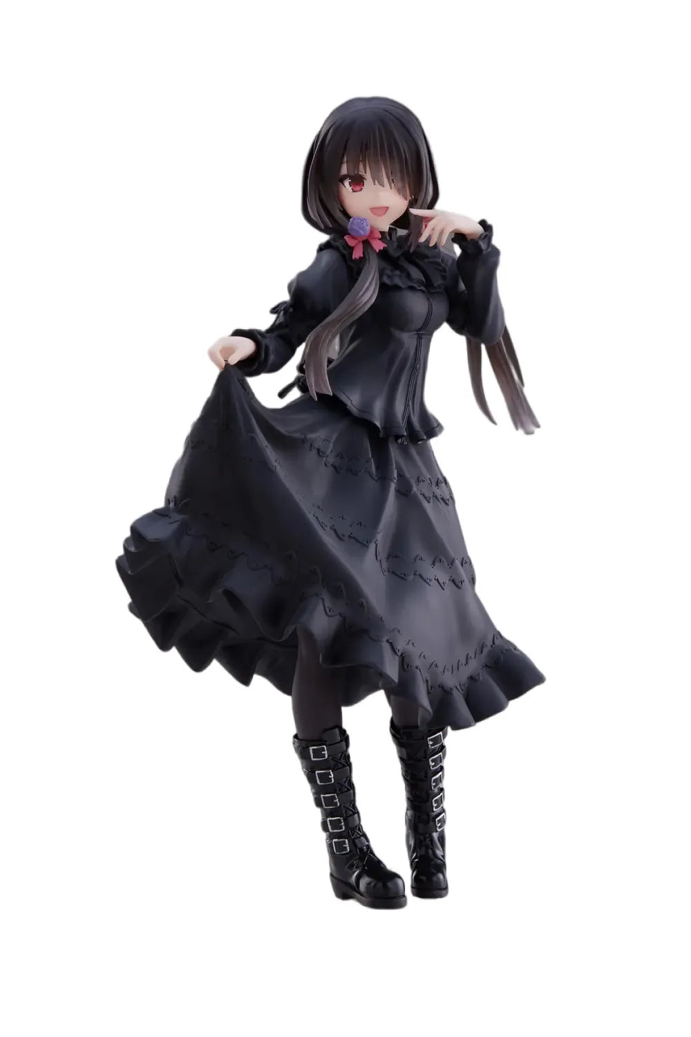 18CM DATE A LIVE Tokisaki Kurumi Anime Figure Cute Girl Model Toy PVC Black Dress Dress-Up Standing Model Car Interior Ornament