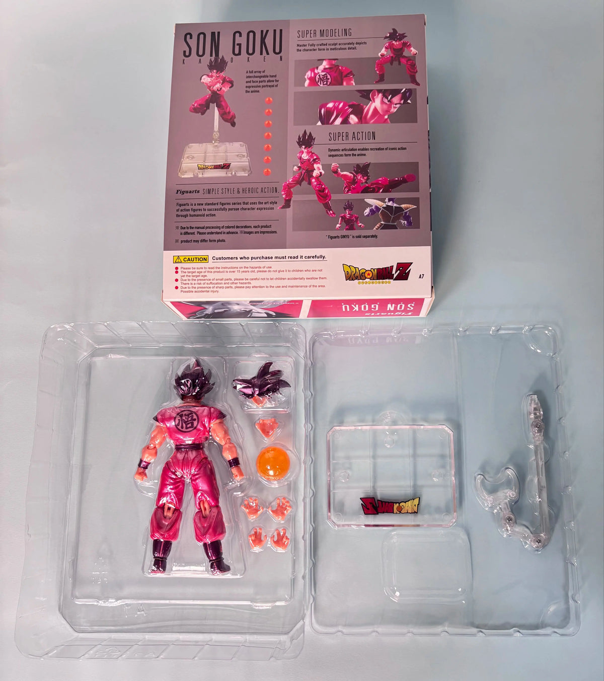 Bandai Dragon Ball Large Goku Kaioken Anime Figure - Desktop Ornament Model Boy and Fan Gift Collectible Action Figure