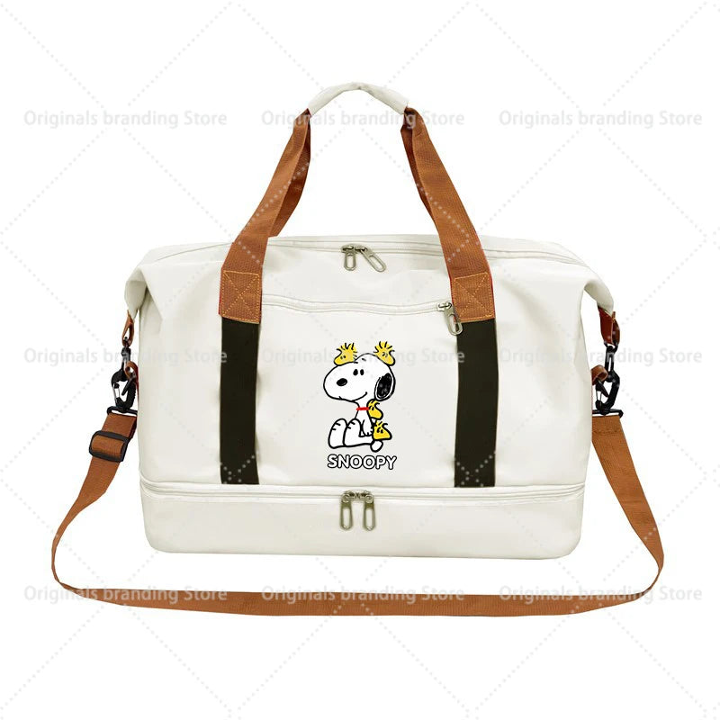 SNOOPY Travel Bag Anime Cartoon Women Waterproof Gym Sport Bag Fitness Handbag for Men Storage Bag Shoulderbag  birthday Gift