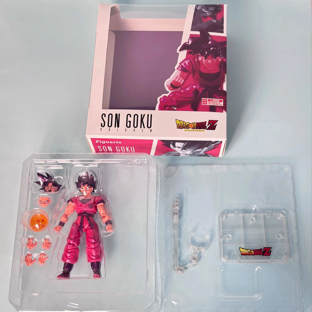 Bandai Dragon Ball Large Goku Kaioken Anime Figure - Desktop Ornament Model Boy and Fan Gift Collectible Action Figure