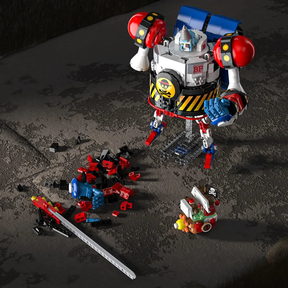 1156PCS Animation One Piece Francci Mecha Building Block JQ1105 MOC Tyrant Bear Robot Model Building Block Set Toy Gift
