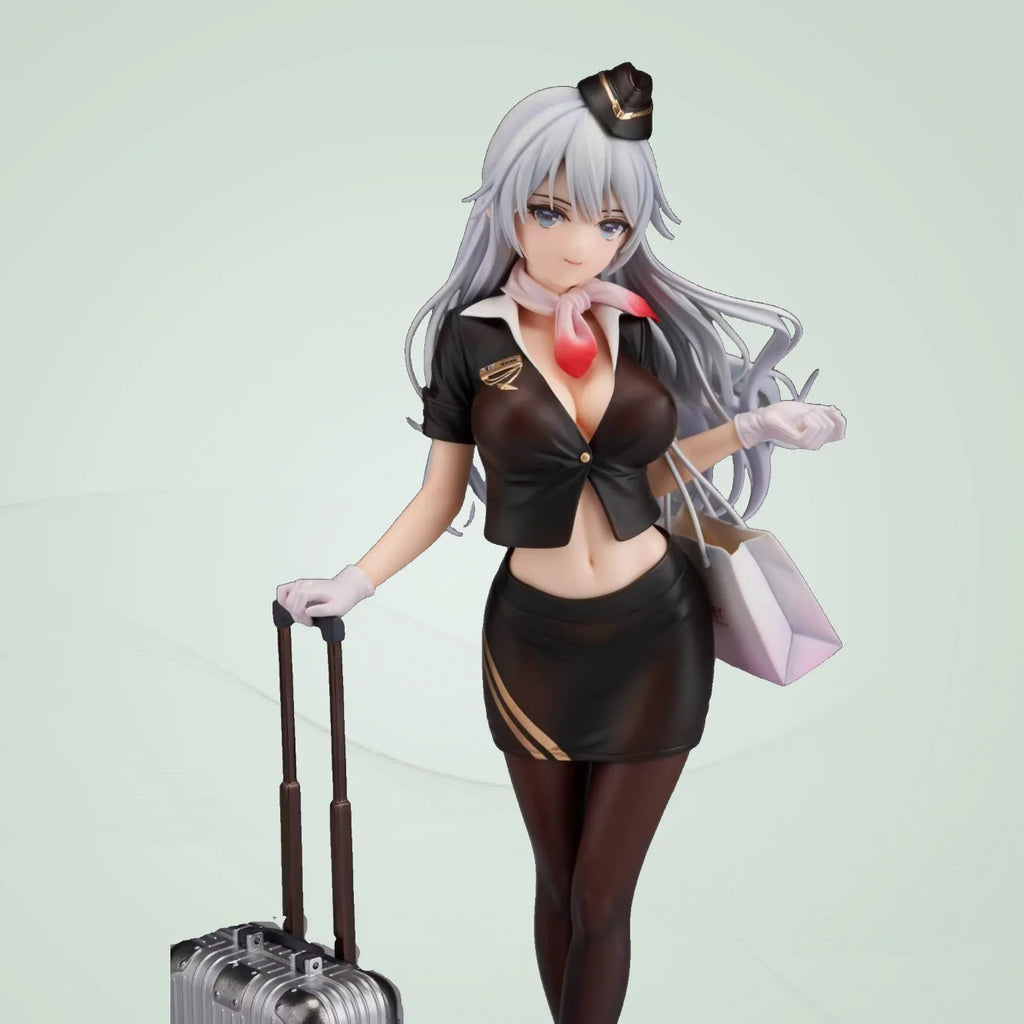 Original Painting of Beautiful Anime Handmade Decoration Stewardess Su Yuan Shizhi Uniform Animation Handmade Model