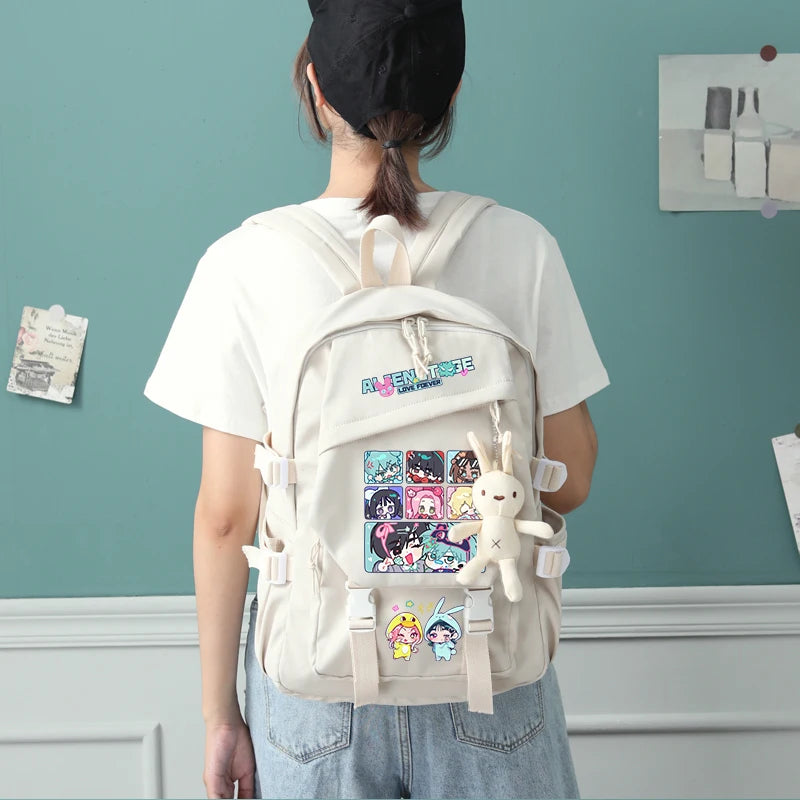 Alien Stage Anime Peripheral Kawaii Student Schoolbag Large Capacity Backpack Animation Peripheral Bag Leisure Backpack For Fans