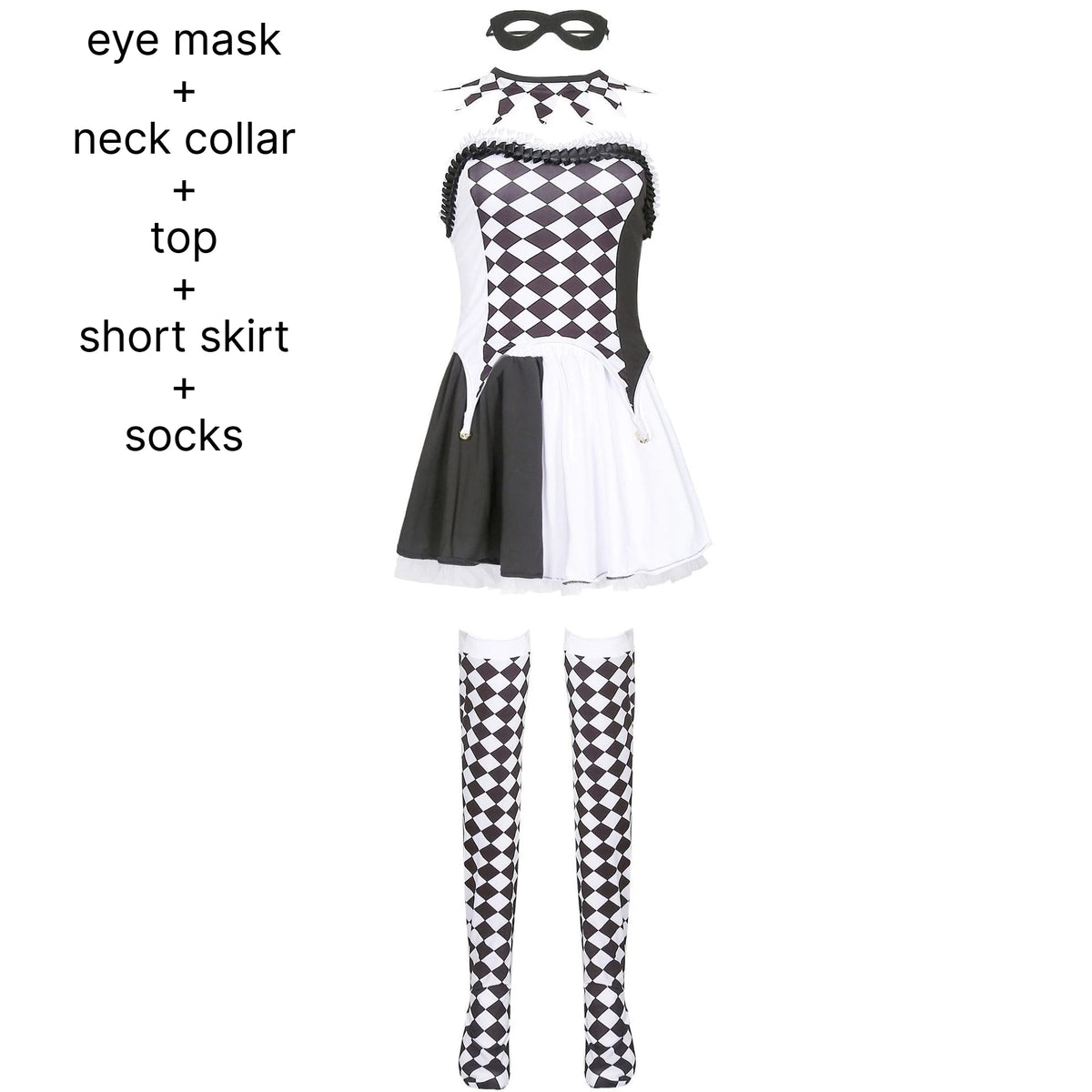 ZOETOPKID Halloween Cosplay Costumes Clown Circus Party Dress Uniforms Female Costume Naughty Clown Performance Joker Clothing