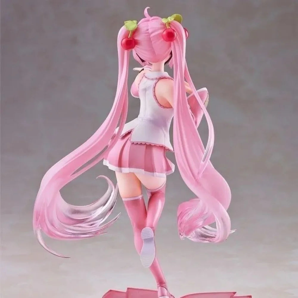 20cm Anime Virtual Singer Hatsune Miku Pink Sakura Fairy Tale Wonderland Kawaii Figure PVC Model Toys Doll Gifts