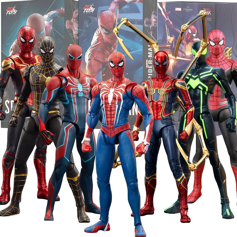 ZD Toy Spider-Man Brand New Day Spider Man PS4 Peter Parker Gold Black Red Iron Spider Hobie Brown Action Figure Toys Model Gift