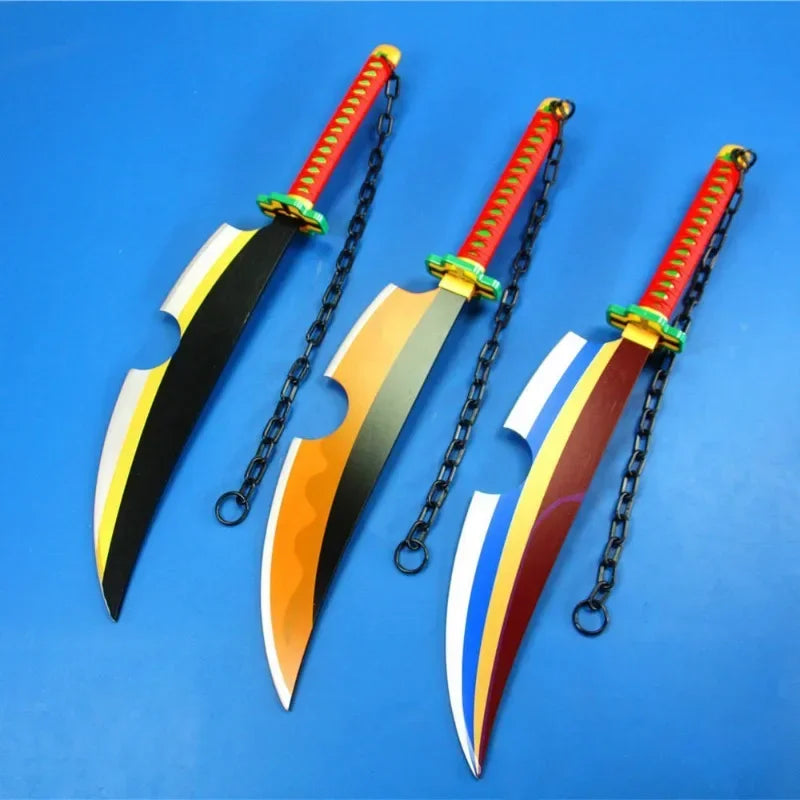 31in Demon Slayer Uzui Tengen Katana Anime Kimetsu No Yaiba Blade Sword Cosplay Prop Real Japanese Katana Samurai Sabre Toy Gift
