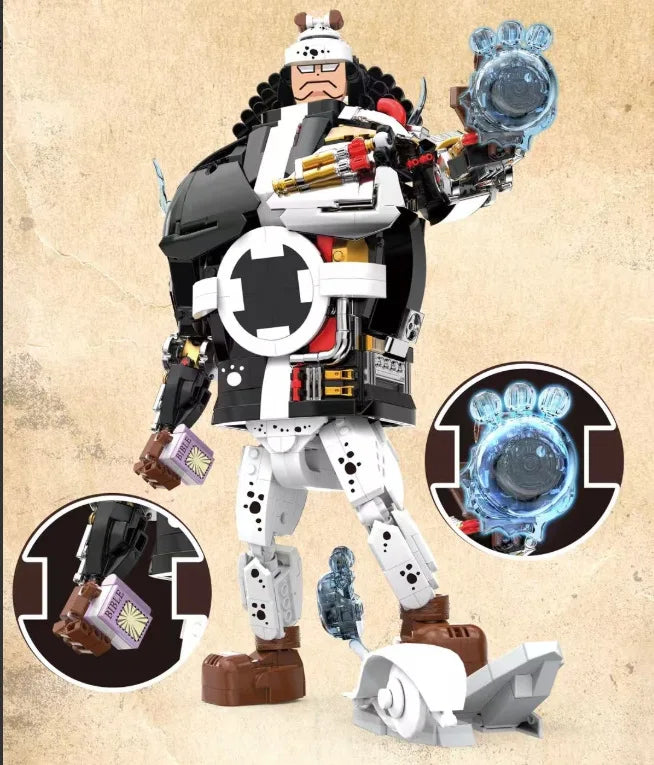 1156PCS Animation One Piece Francci Mecha Building Block JQ1105 MOC Tyrant Bear Robot Model Building Block Set Toy Gift