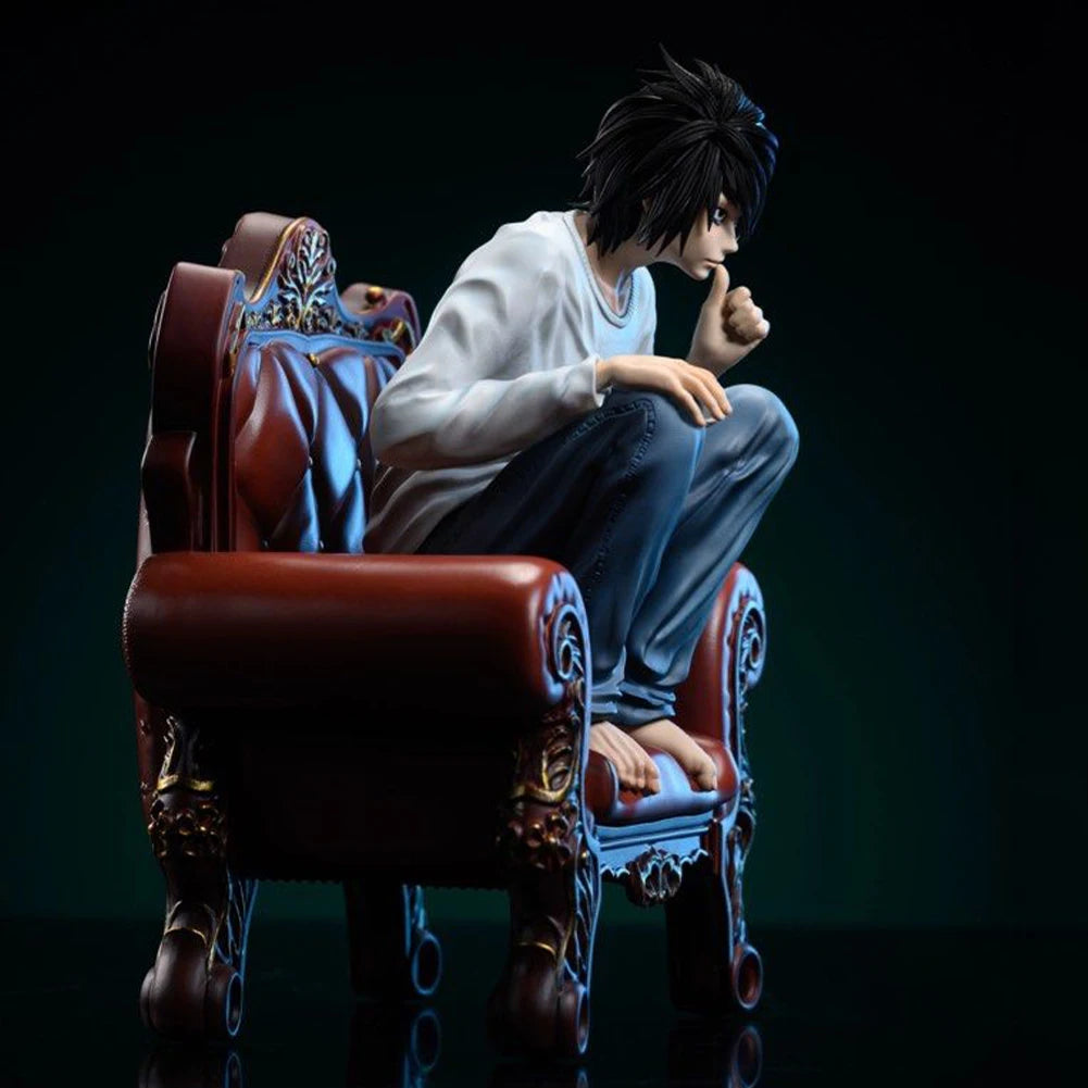 Anime figure L lawliet action figure Squatting posture Yagami Light  figurine PVC model statue ornament collection birthday gift
