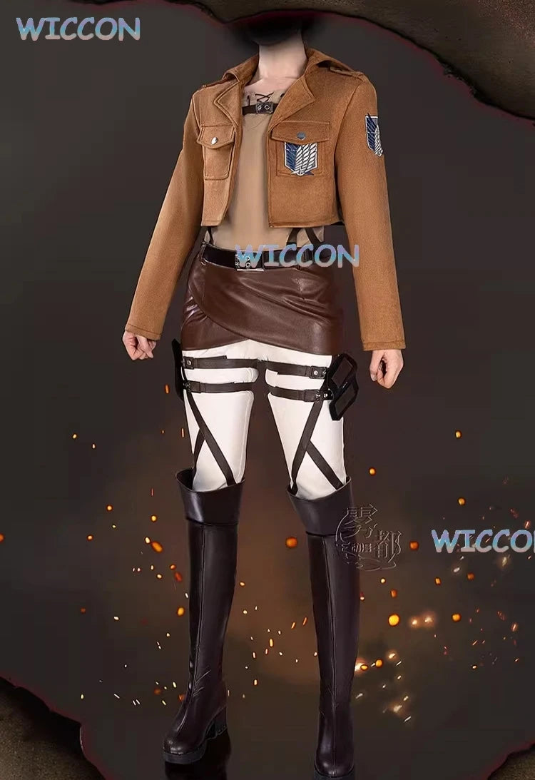 Anime Attack Cos On Titan Eren Jaeger Mikasa·Ackerman Cosplay Armin Arlert Hange Zoe Costume Survey Corps Full Set Women Men Cos