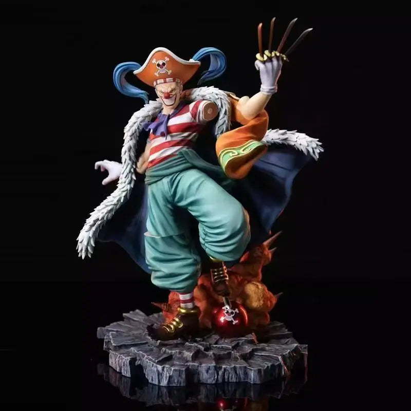 26cm/10.24in One Piece Buggy The Man of the Grand Line Four Emperor Model Statue Anime Figure