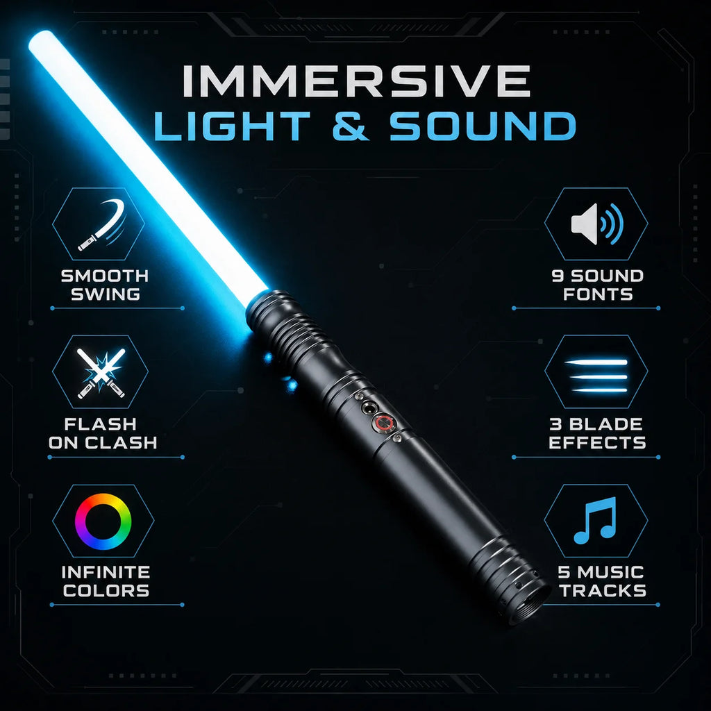 2-Pack Smooth Swing RGB Lightsabers – Connectable Double-Bladed Saber Set