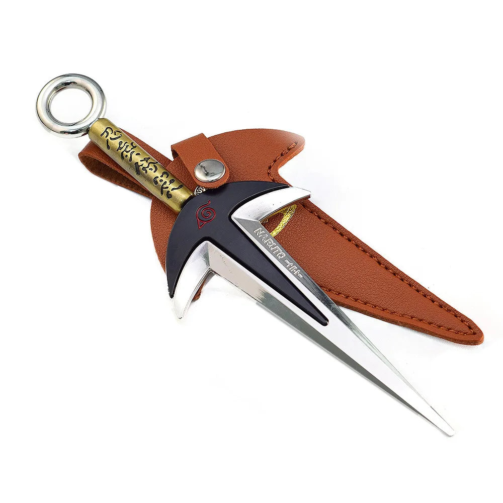 18cm/30cm Naruto Namikaze Minato Weapon The Art of FlyThunder God Kunai Metal Craft Model with Holster Desk Ninja Ornaments Toys