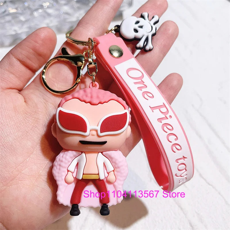 One Piece Luffy Keychain Monkey D. Luffy Roronoa Zoro Cartoon Character Ornament Key Bag Pendant Clothing Accessories