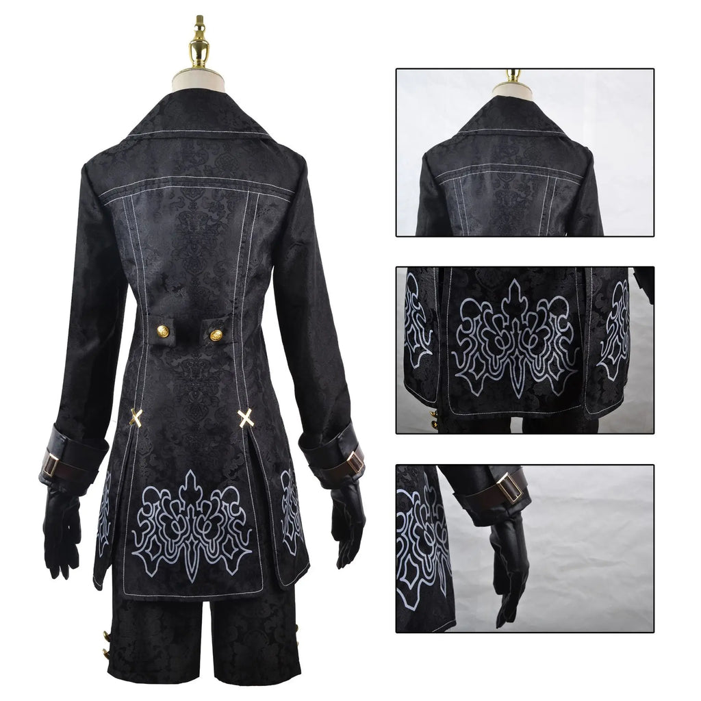 Anime Nier Automata Cosplay 9S Yorha 2B Cosplay Suit Male Women Outfit Wig Disguise Costume Plus Size Fancy Party Black Dress