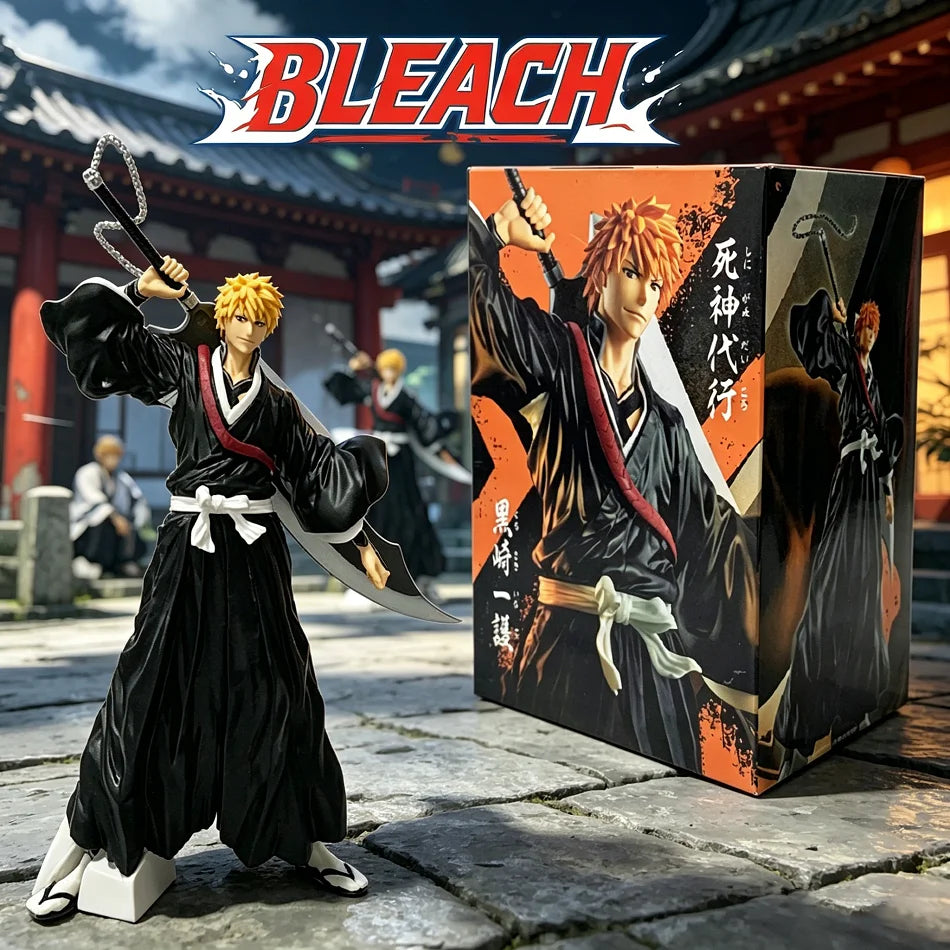 21cm Bleach Anime Figure Kurosaki Ichigo/Aizen Sousuke Battle Style Action Model Pvc Statue Desktop Ornament Collection Toy Gift