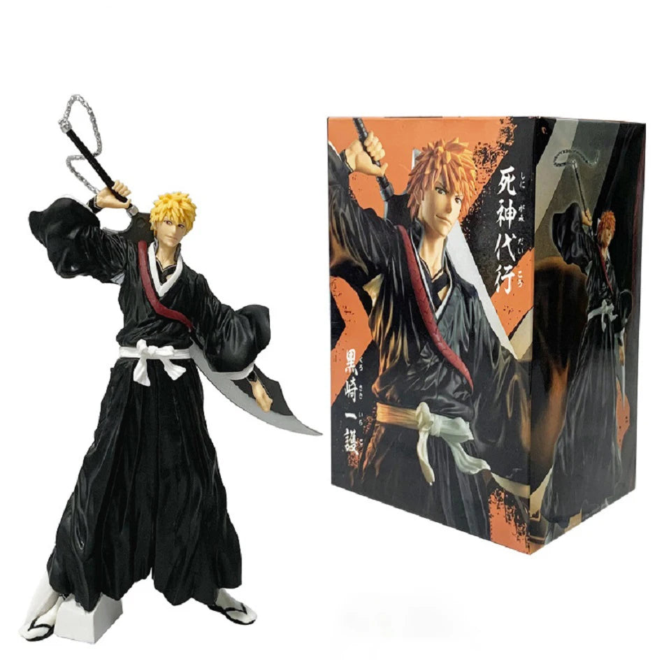 21cm Bleach Anime Figure Kurosaki Ichigo/Aizen Sousuke Battle Style Action Model Pvc Statue Desktop Ornament Collection Toy Gift