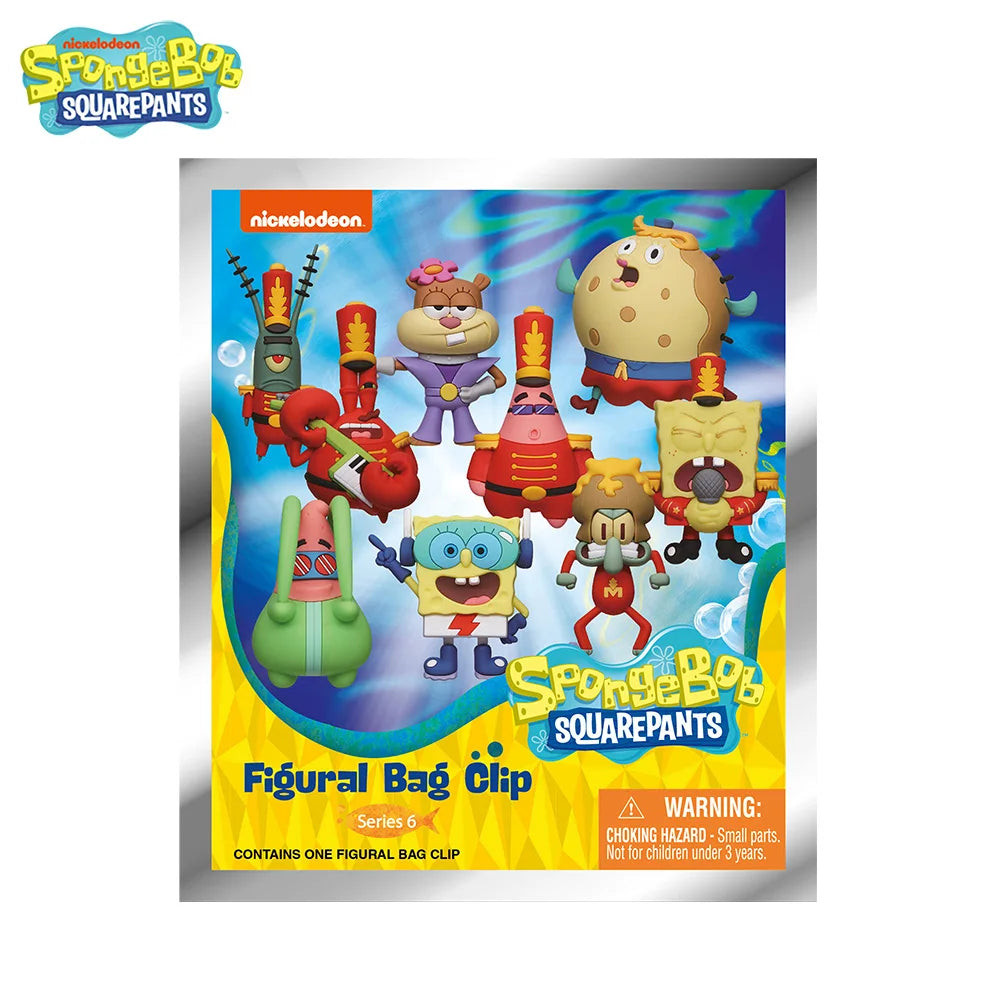 Random 1PC SpongeBob Officially Licensed PVC Blind Bag 3D Figure Bag Clip Keychain SpongeBob Patrick Squidward Collectible Toys