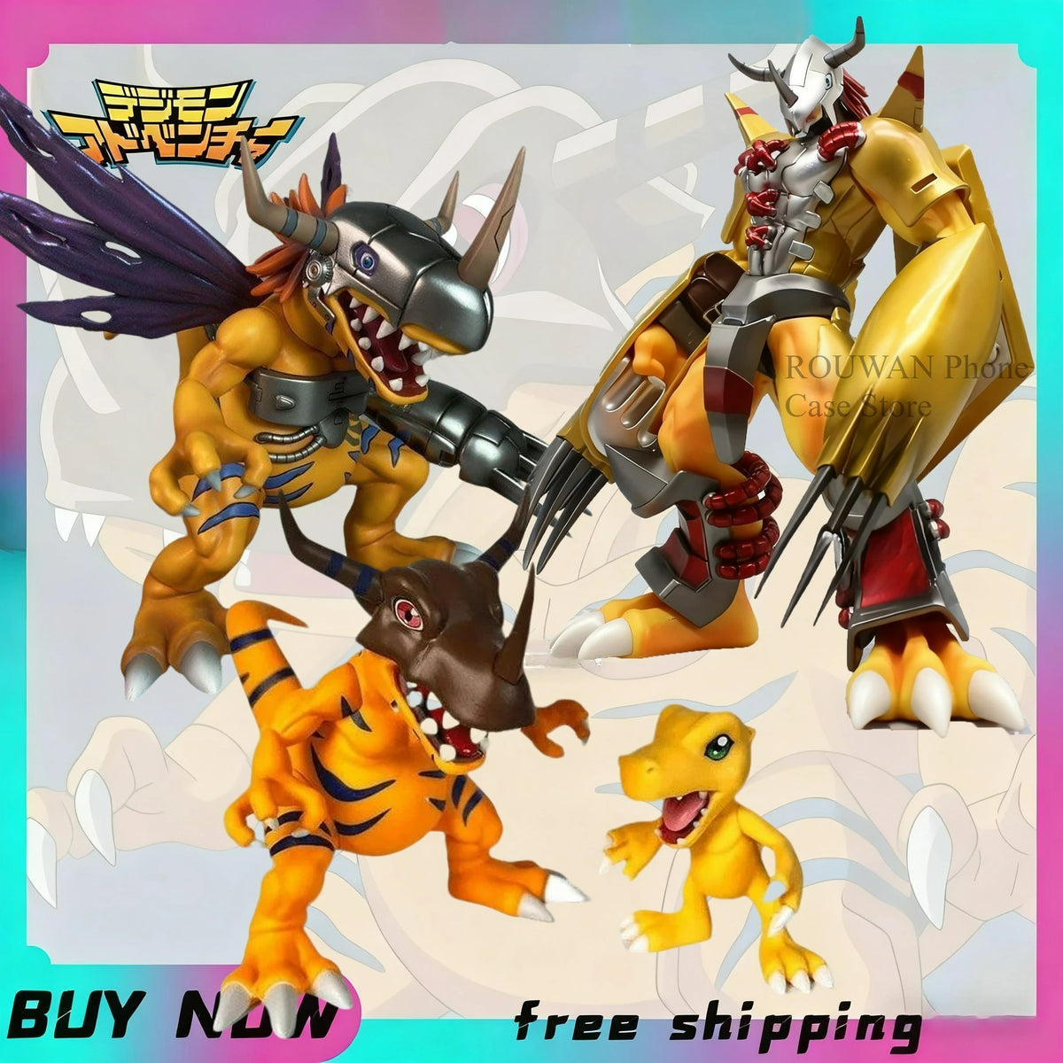 12cm Digimon Anime Figures Gk Greymon Agumon Figurine Cute Gabumon Pvc Action Figure Collectible Model Decoration Toys Gift Kids