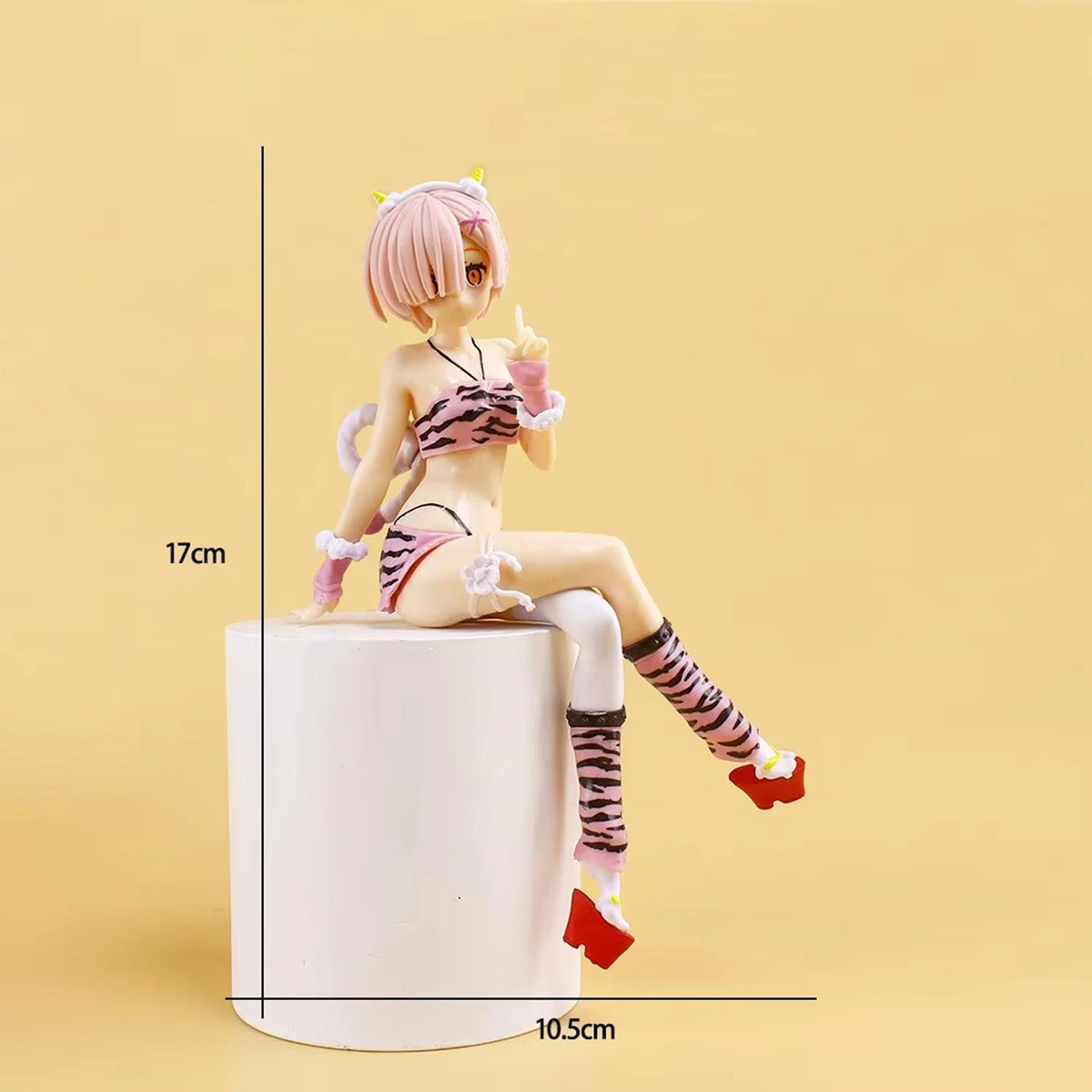 Rem Ram Emilia Anime Character Figure Statue, Detailed Painted Desktop Collectible Ornament for Shelf Display & Gifting
