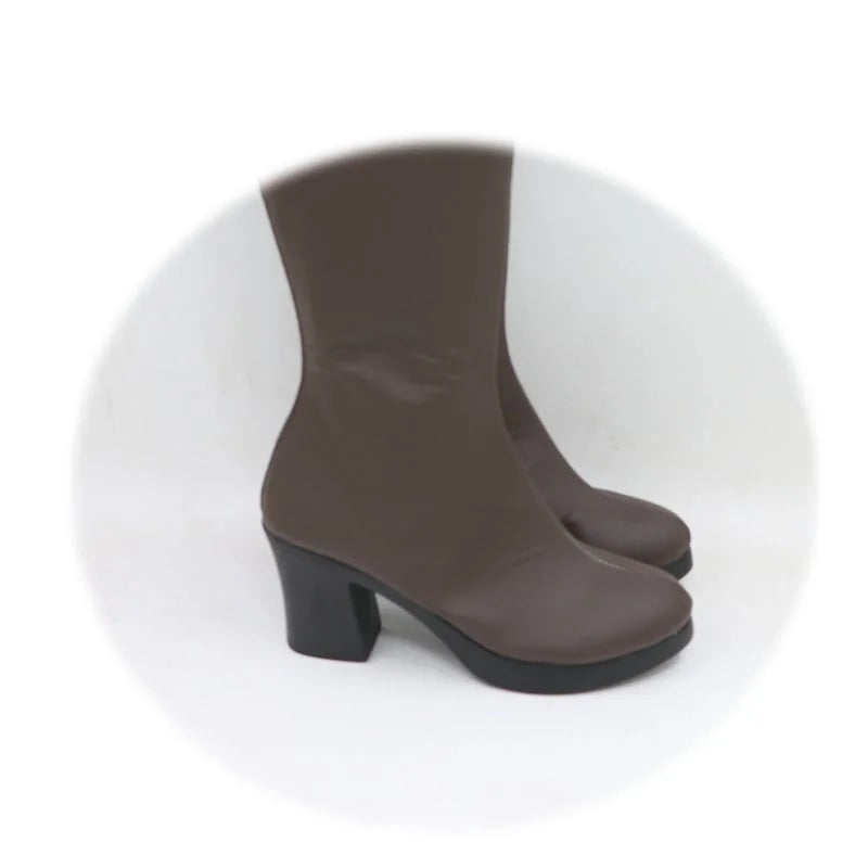 Attack On Titan Levi Eren Jaeger Mikasa Ackerman Cosplay Shoes Boots Knee Length Brown Boots Custom Made