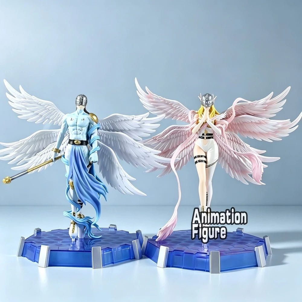 26cm/10.24in Anime Digimon Adventure Figure Angemon Angewomon Action Figures Pvc Statue Ornamen Collection Model Toys Gifts
