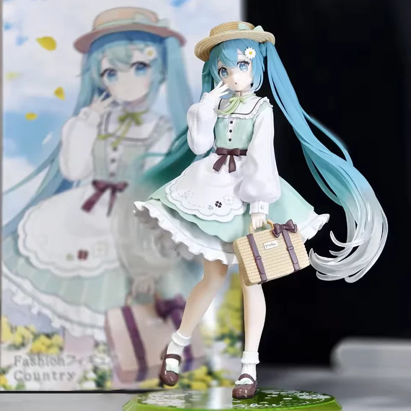 20cm Desktop Cute Hatsune Miku Kwaii Style Anime Figure Toys PVC Model Collector Doll Birthday Gifts