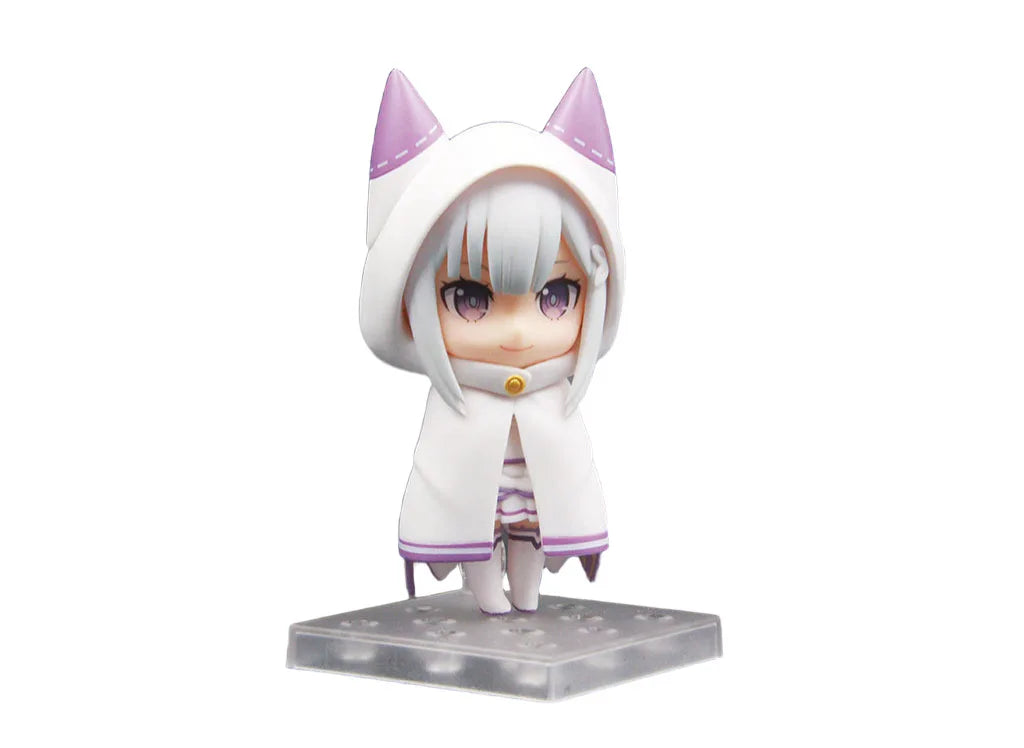 Re:Zero Emilia 751 Q Version Nendoroid Posable Anime Figure With Face Swap Toys Cute Doll Collectible Desktop Decoration Gifts