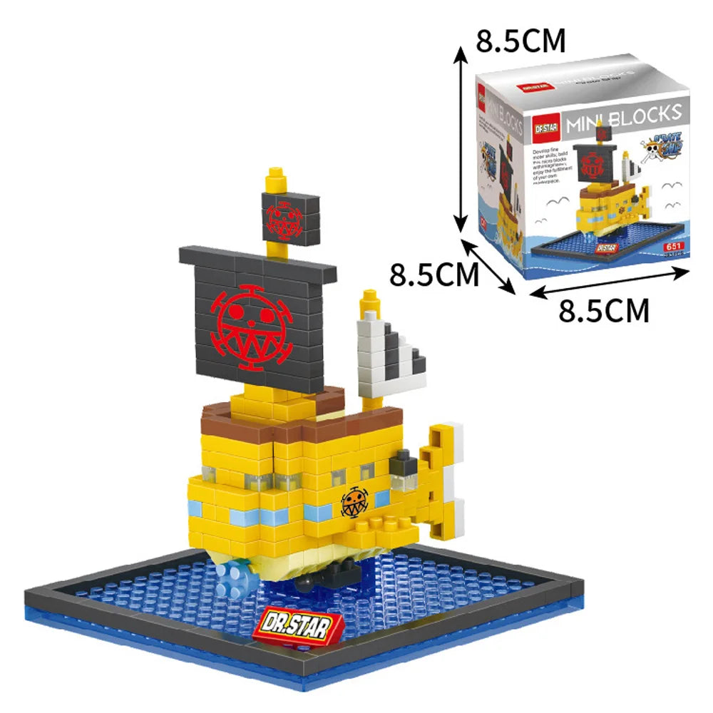 One Piece Anime Pirate Ship Building Blocks Thousand Sunny Going Merry Moby Dick Bricks Piece Figure Creative Toys Birthday Gift