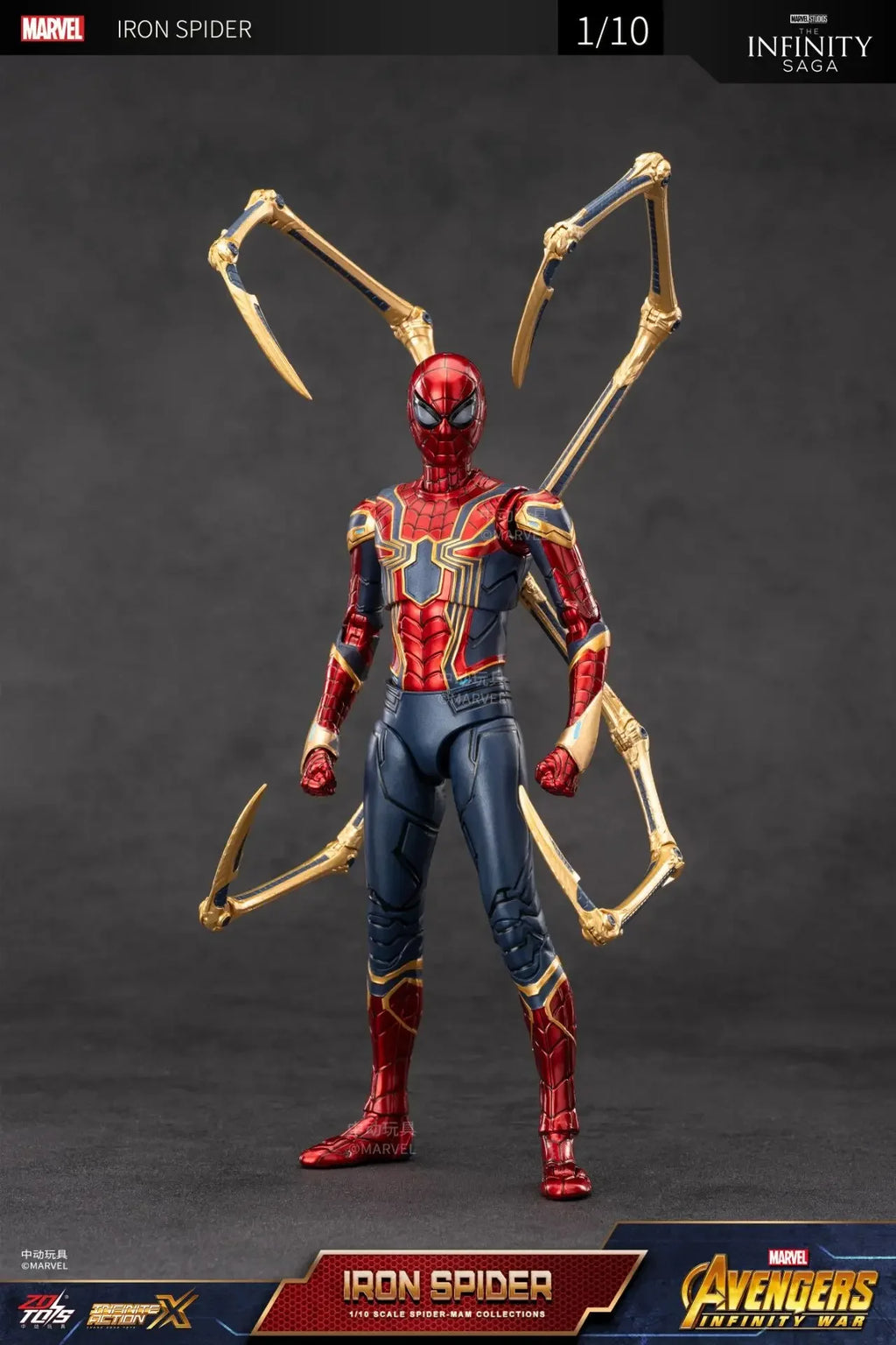 ZD Toy Iron Spider Man Advanced suit legends No Way Home Peter Parker Gold Black Red Model Action Figure Adult Collectible Toy