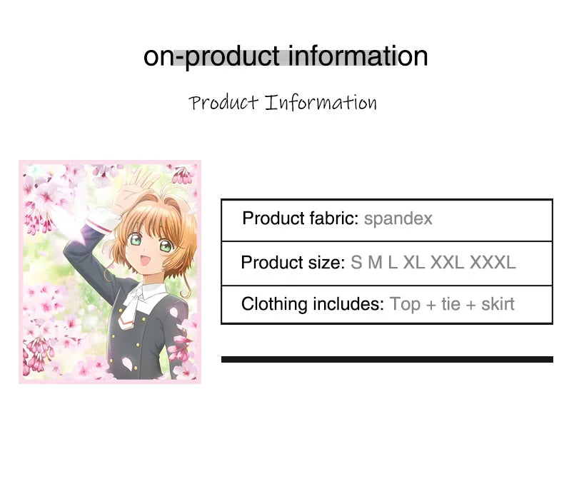 Anime Cardcaptor Sakura Card Captor Kinomoto Sakura Li Syaoran Cosplay Costume School Uniform Man Woman Campus Sailor Suit