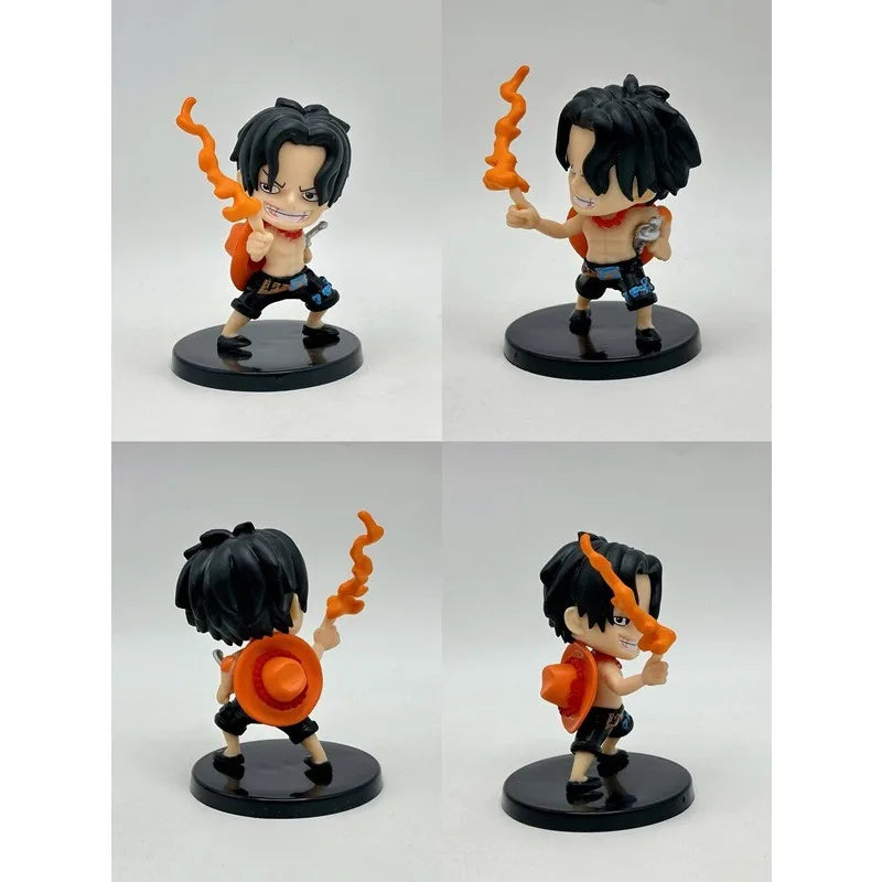 One Piece 8 mini stamps cartoon characters PVC collection seal ornaments gifts