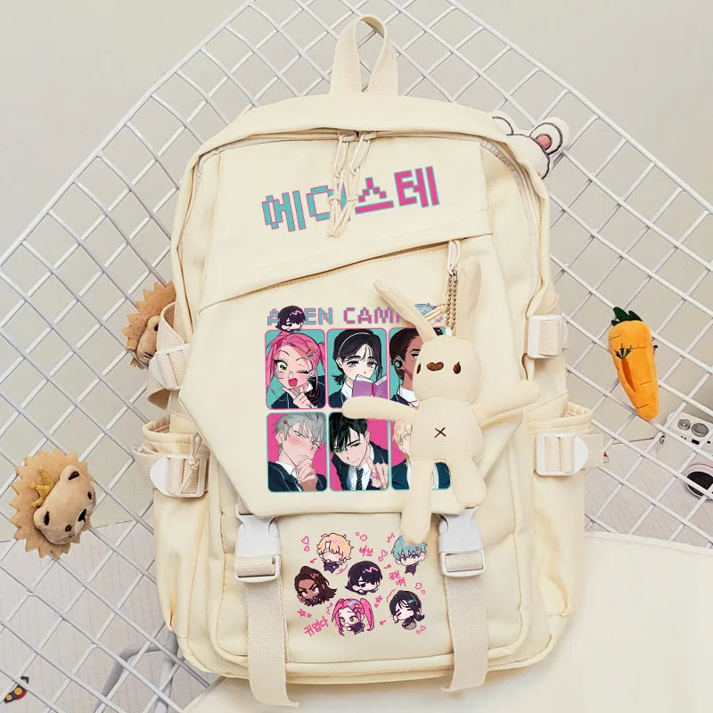 Alien Stage Anime Peripheral Kawaii Student Schoolbag Large Capacity Backpack Animation Peripheral Bag Leisure Backpack For Fans