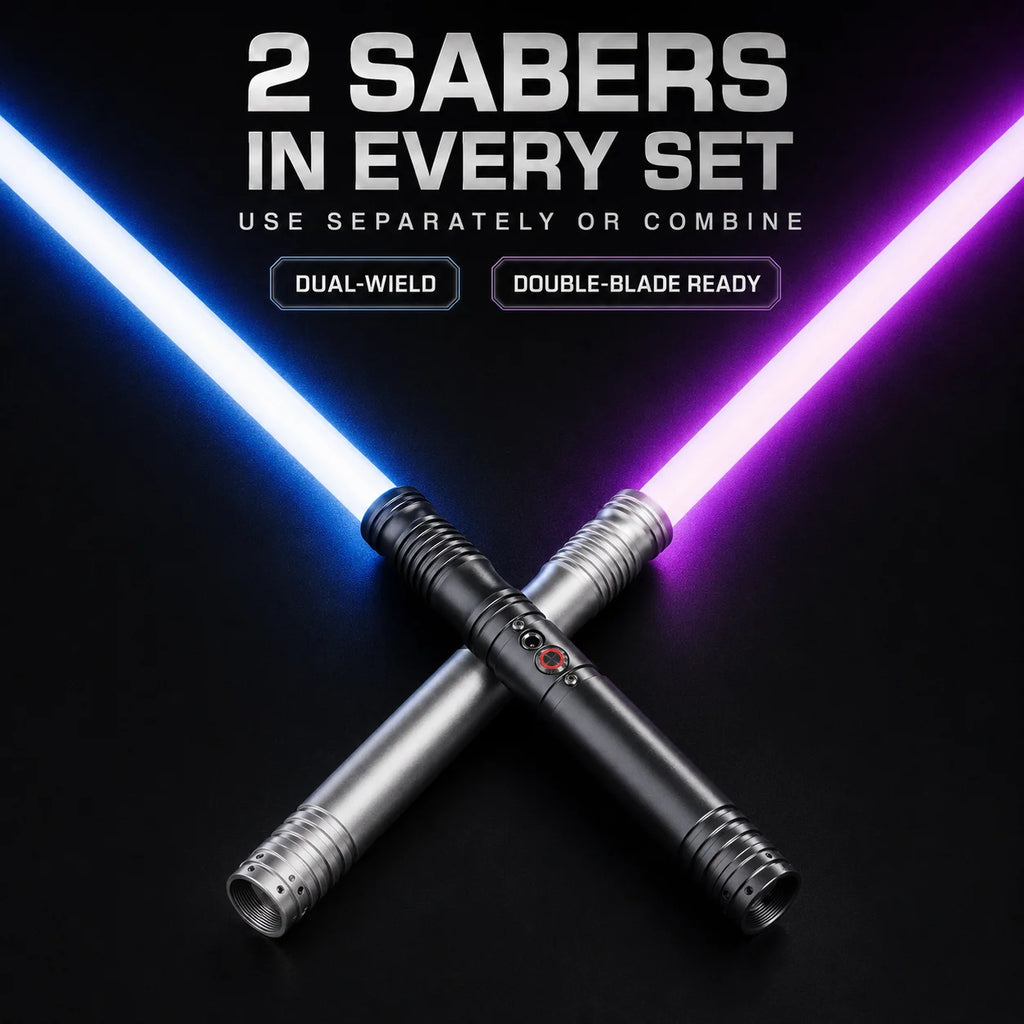 2-Pack Smooth Swing RGB Lightsabers – Connectable Double-Bladed Saber Set
