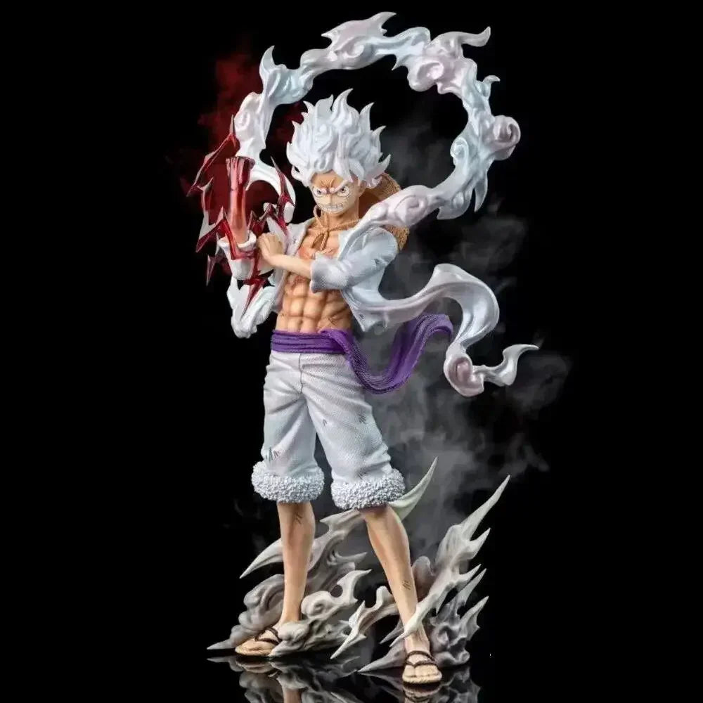 One Piece Gear 5 Nika Luffy Anime Figure with Cloud Effect Base PVC Model Desktop Ornament Collectible Toy Gift