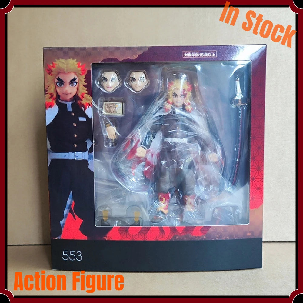 Figma No.553 Kyojuro Rengoku Demon Slayer Flame Hashira Articulated PVC Action Figure Anime Collectible Display Model Toy Gift