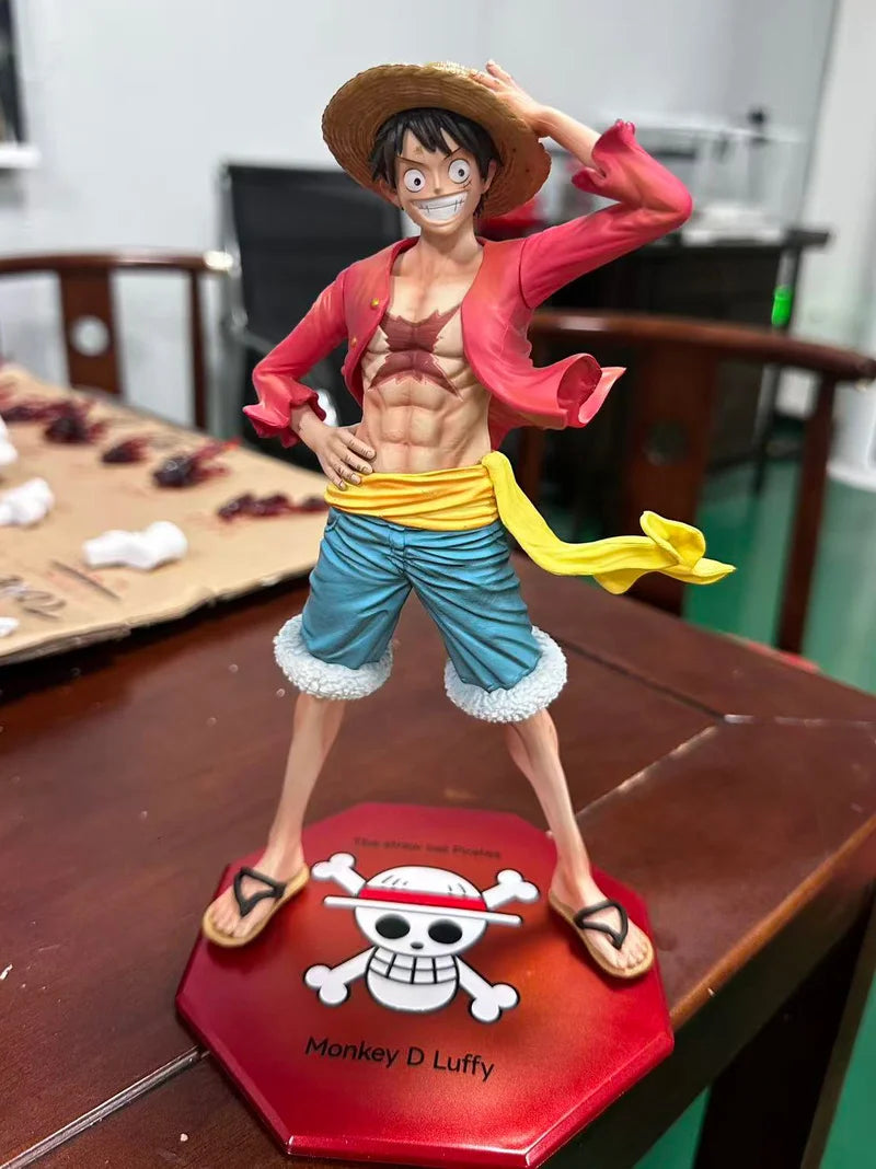 In-Stock 24vm Cap-Pressing Luffy One Piece Hand-Made Cartoon Desktop Decorative Ornaments Statue For Boy Holiday Gift